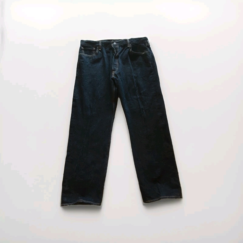 Levis 501 Black Jeans Mens 40x32 Fits 38x29 Straight Button Fly Dark